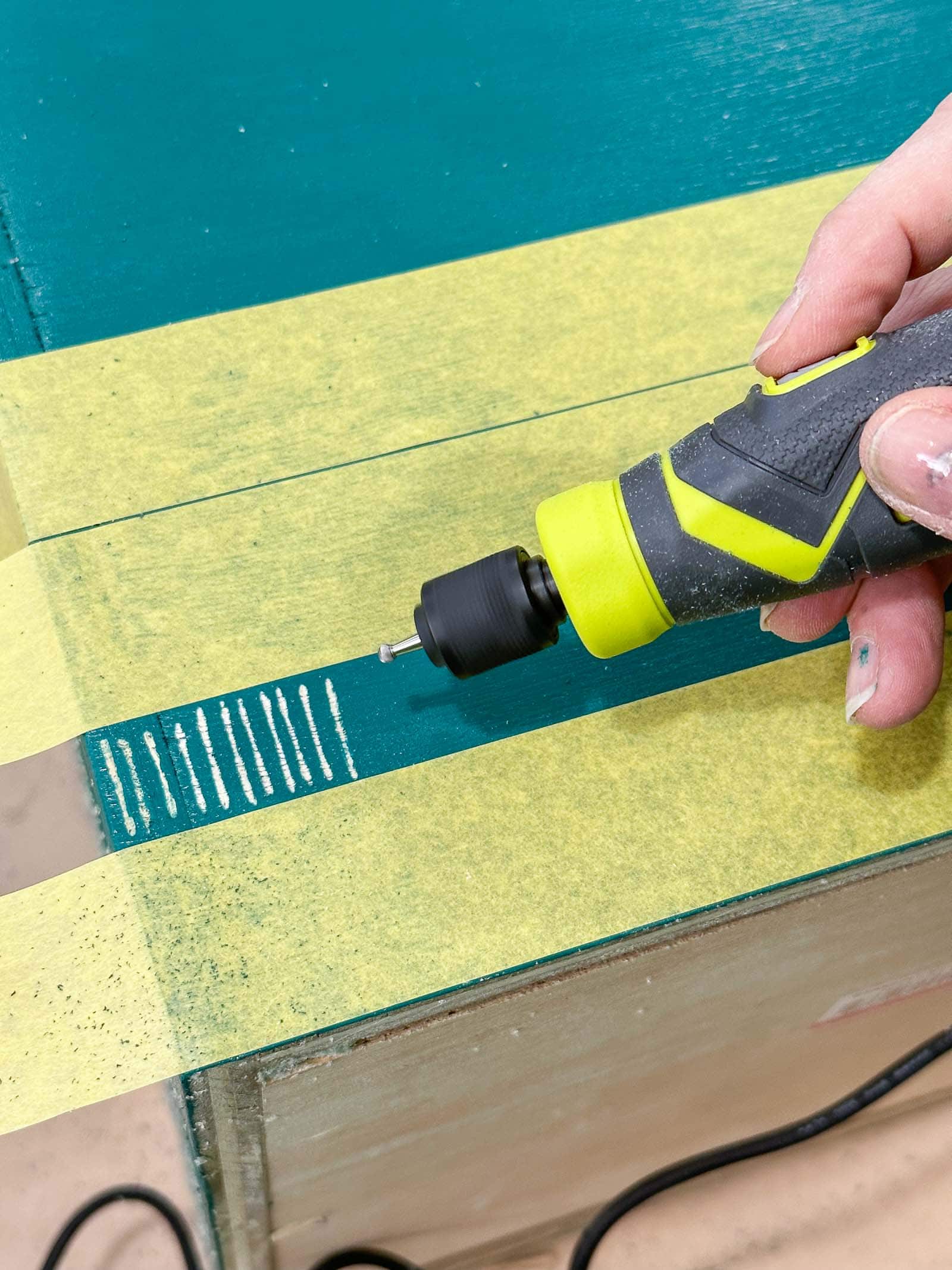 etching the planter box with rotary tool