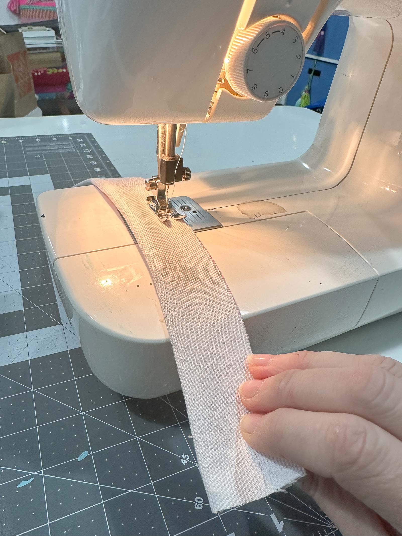 sewing the fabric sleeves