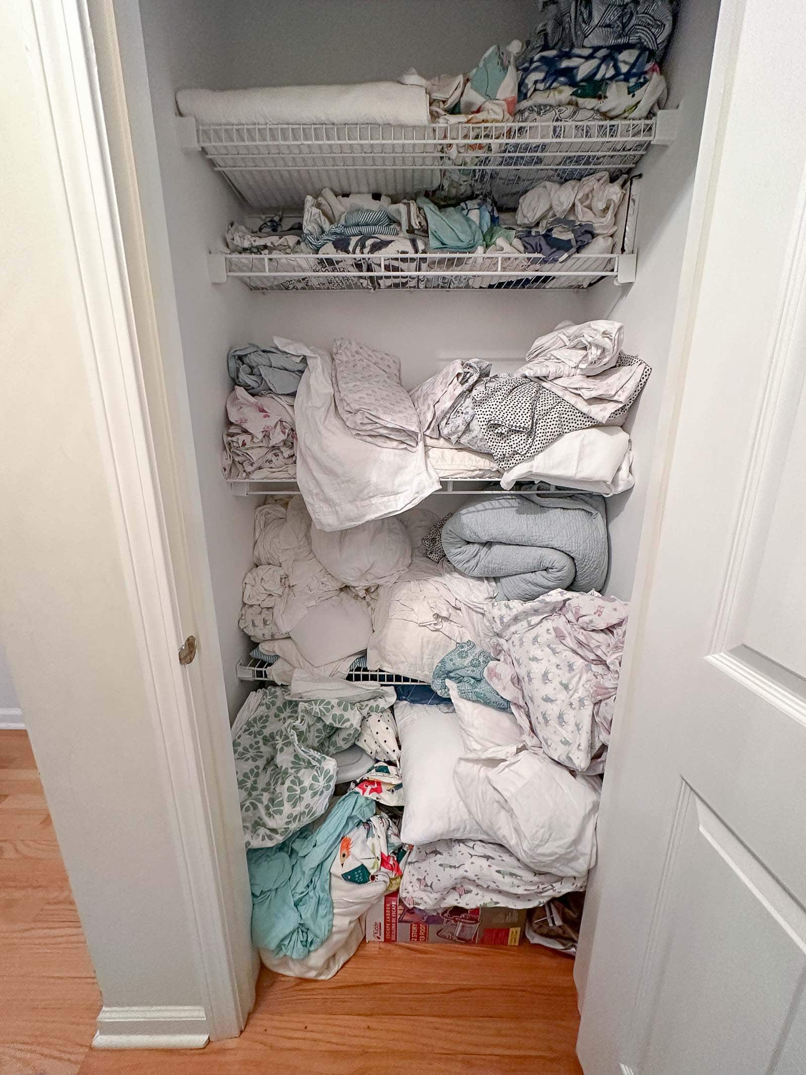 organizing a linen closet
