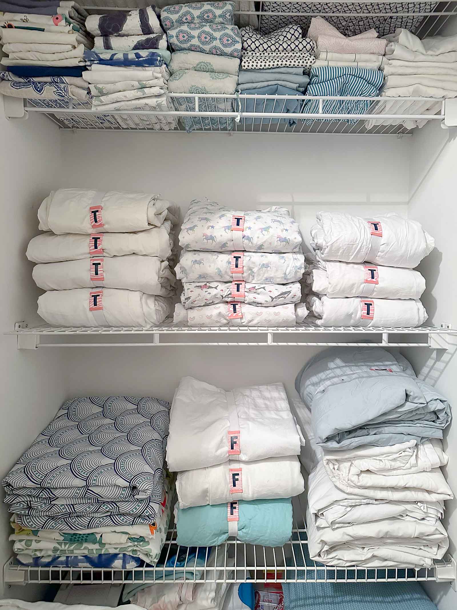 organizing a linen closet