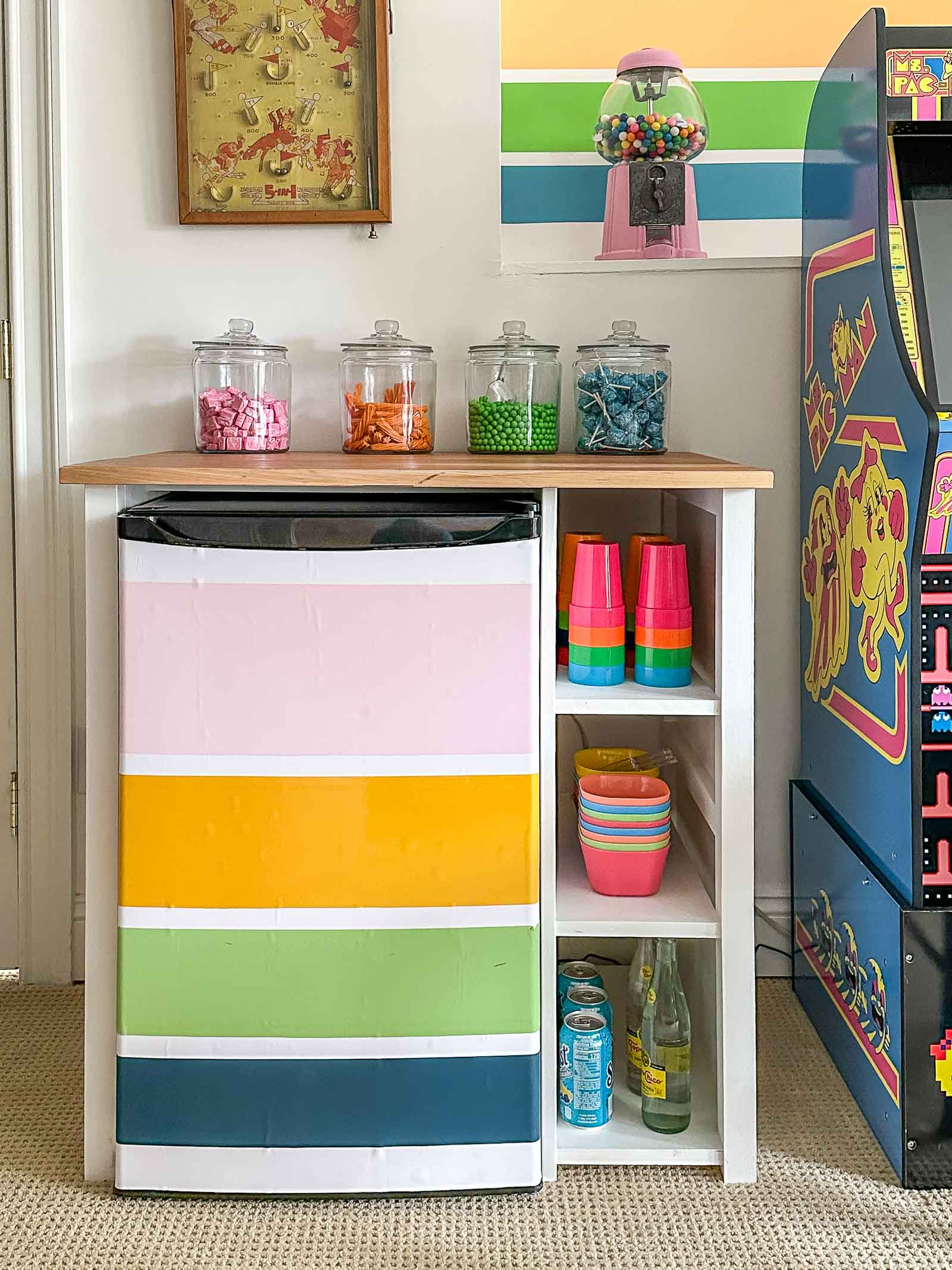 candy jars on drink station