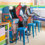 arcade games in game room