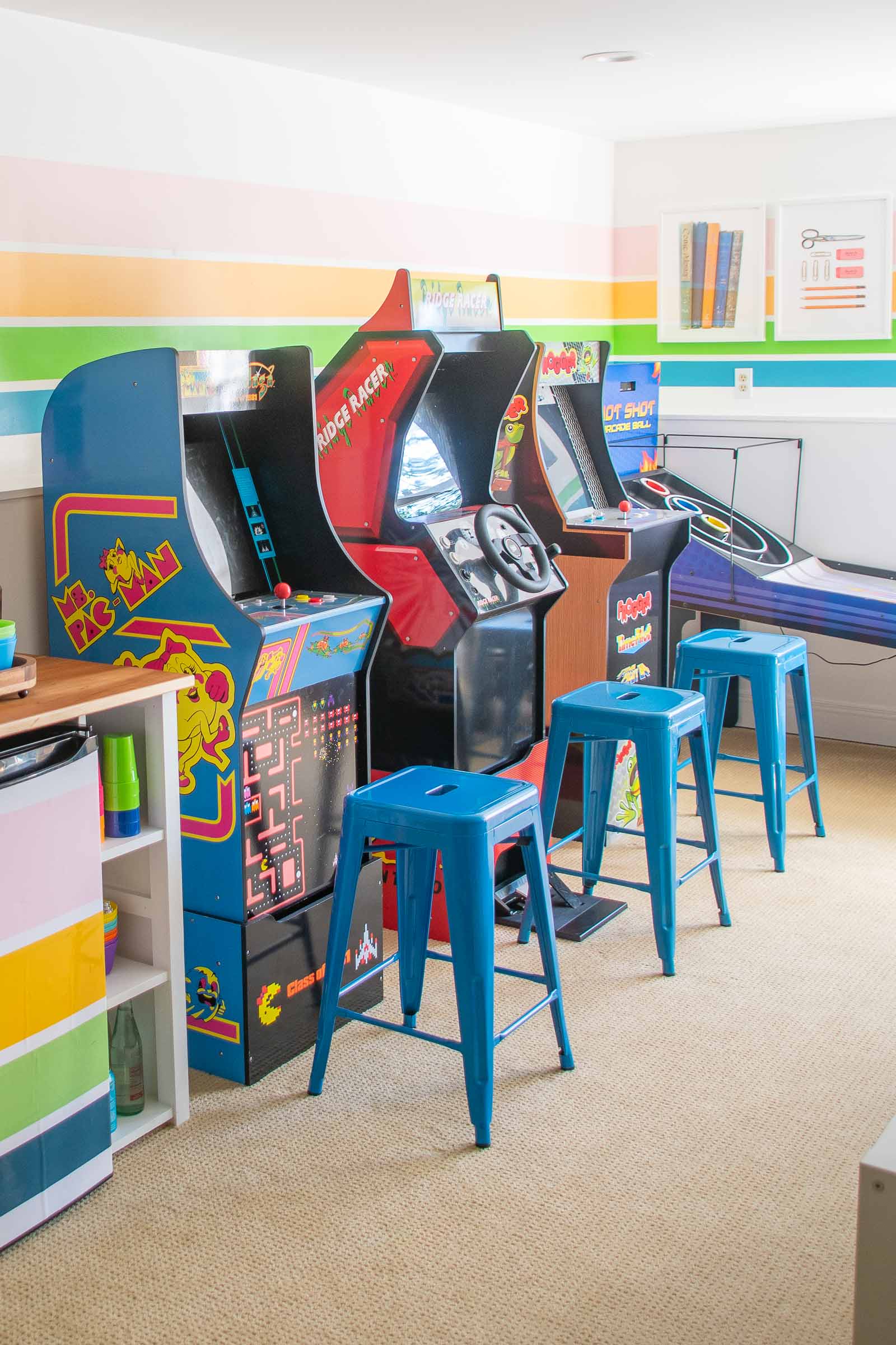 arcade games in game room