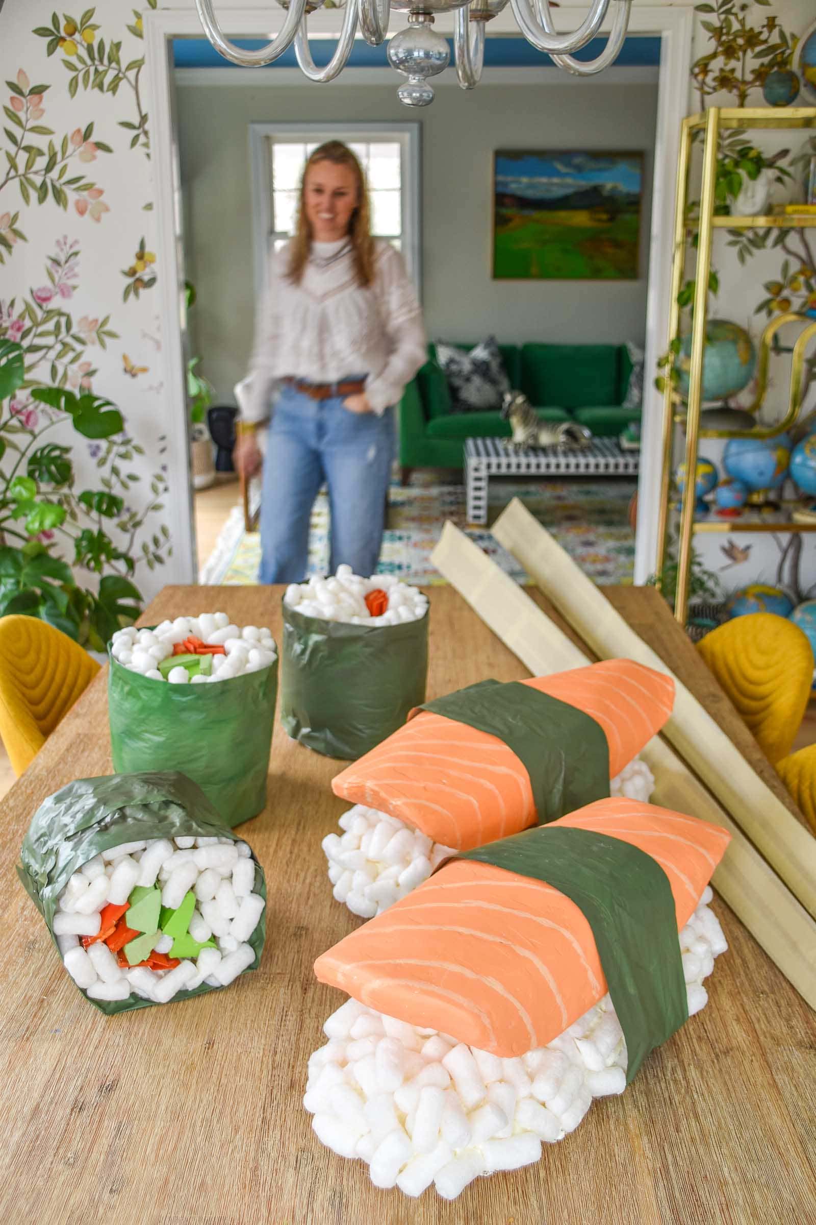 giant cardboard sushi