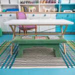 painted striped rug