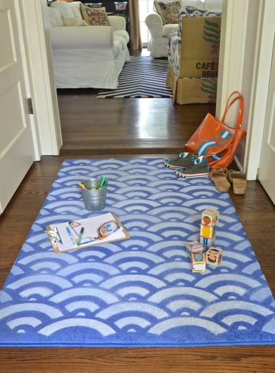 How to Paint an Area Rug in the Basement