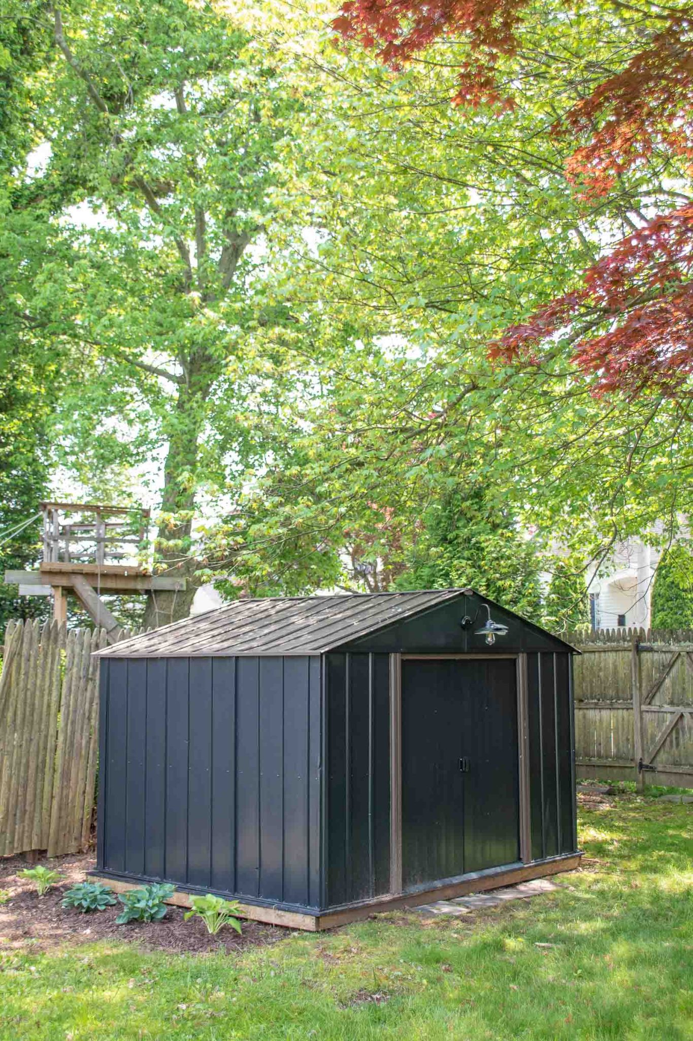 Metal Backyard Shed Makeover - At Charlotte's House