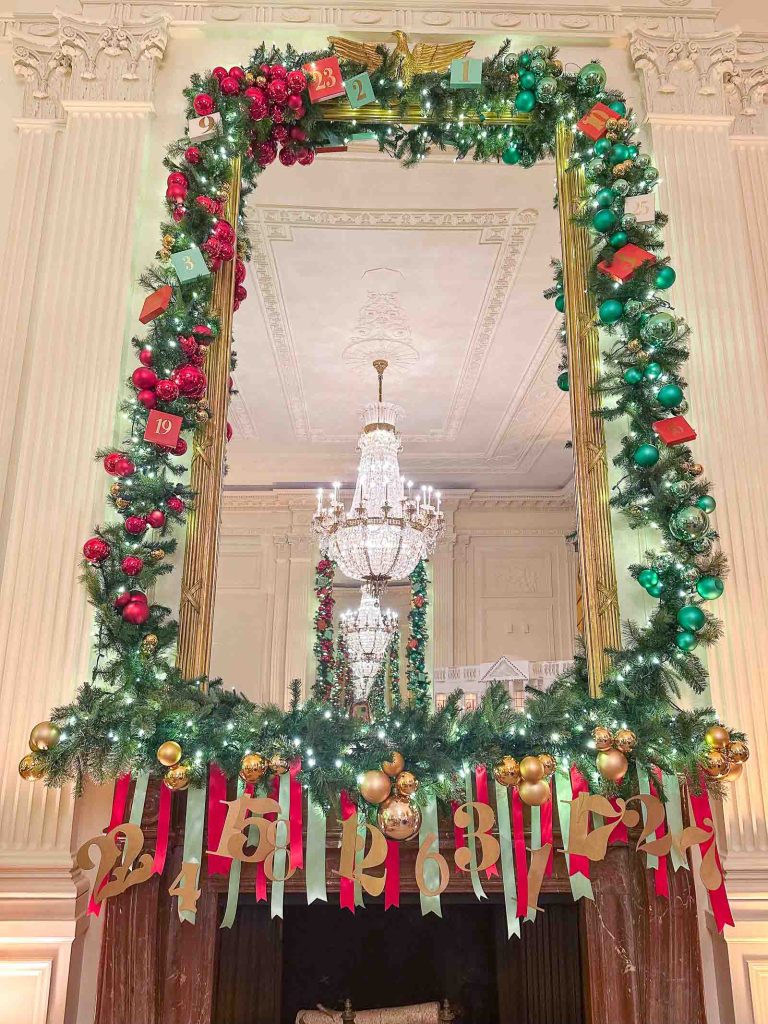 giant garland in white house