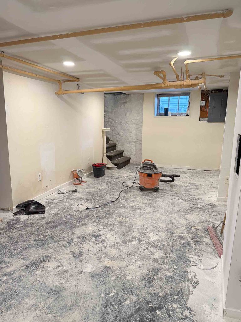 basement after drywall