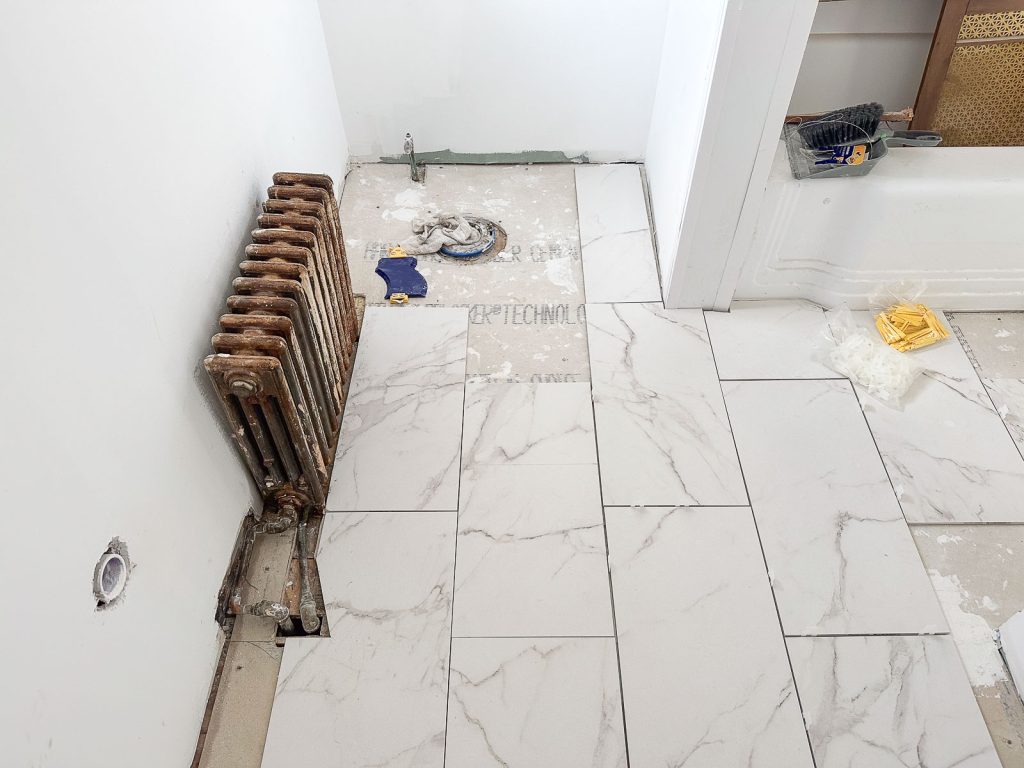 large format bathroom floor tile
