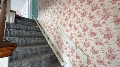 dated wallpaper in the flip house