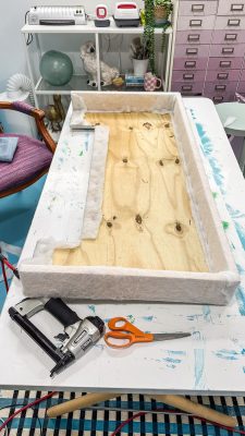 cornice board wrapped in batting