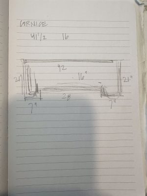 sketch of one step cornice board