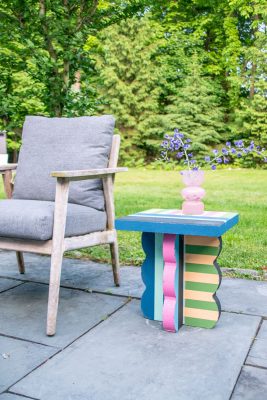 backyard paver side table