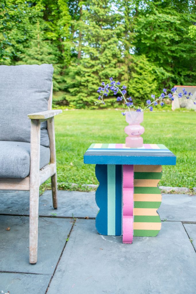 painted paver side table