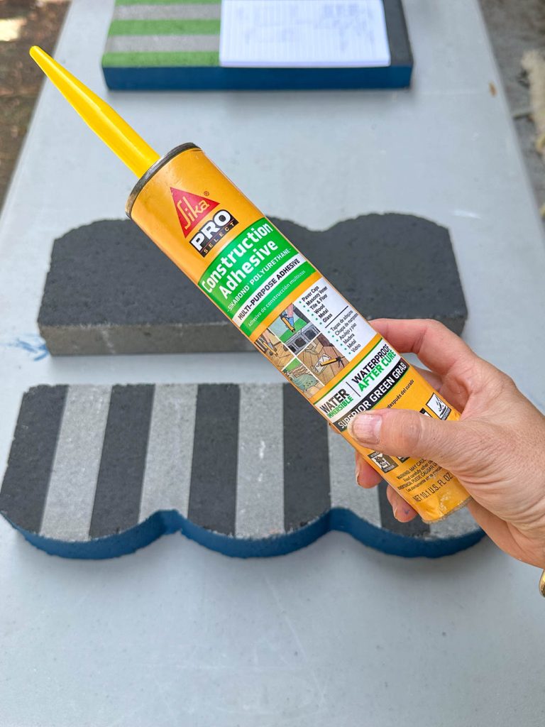 glue pavers together to make a table