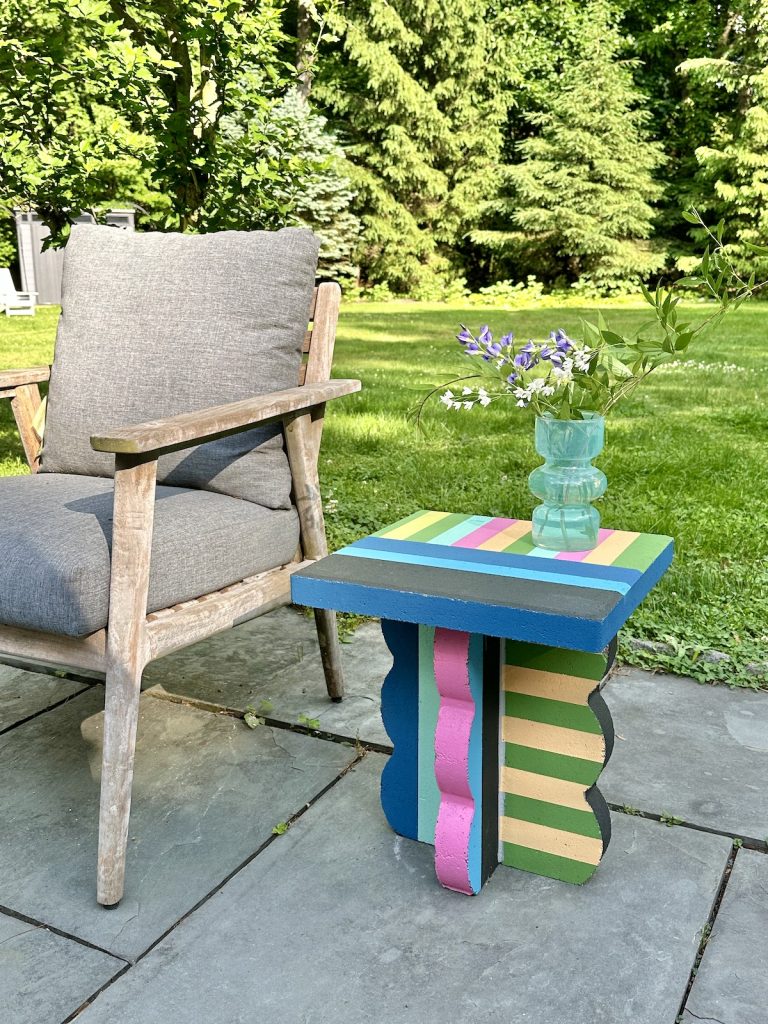 painted paver outdoor table