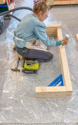 wood glue on diy bench