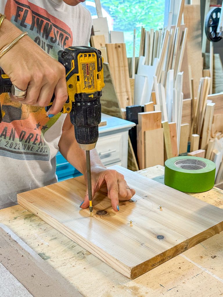 add screws around the perimeter of the circle on your board